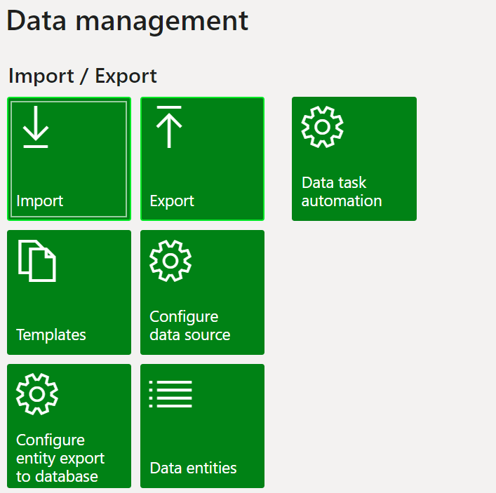 Data management workspace import