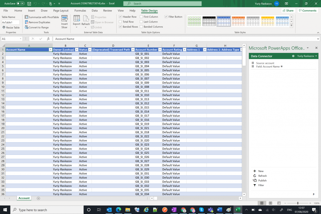 Editing data in Excel