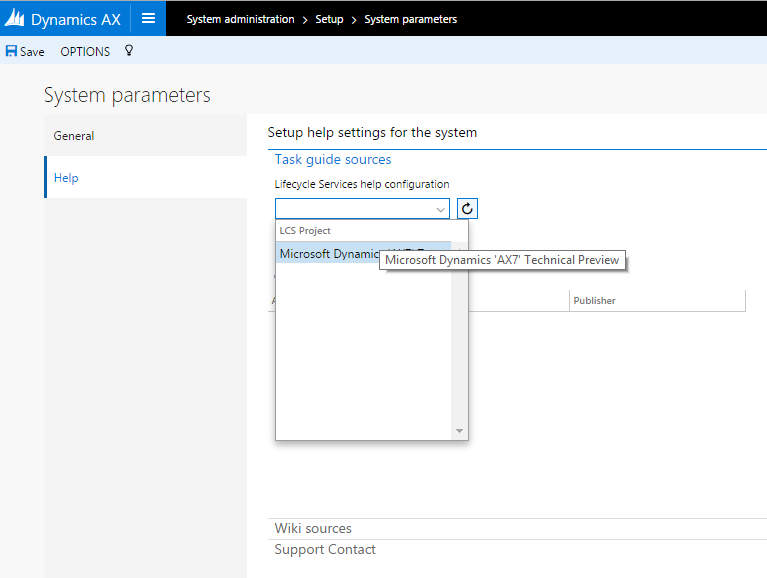 LCS connection configuration